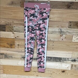 Justice size 10 Soft & Stretchy Pink and Gray Camo Joggers with Drawstring 2/$30